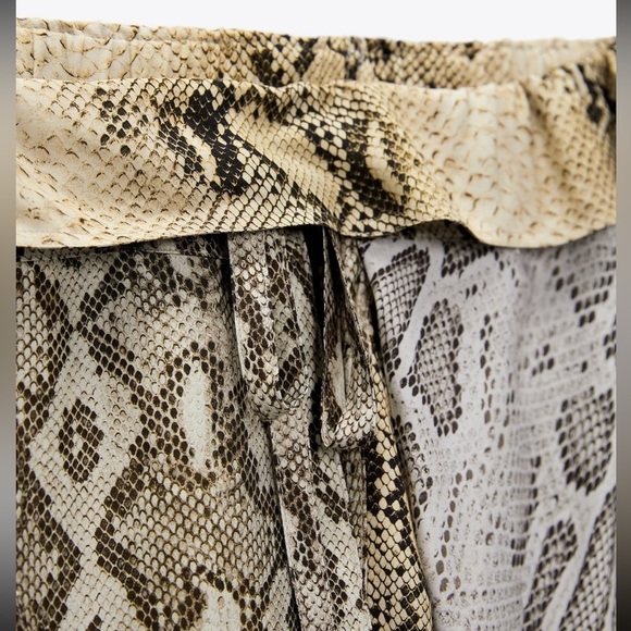 Zara Snakeskin Patchwork Pants XS - Picture 6 of 7